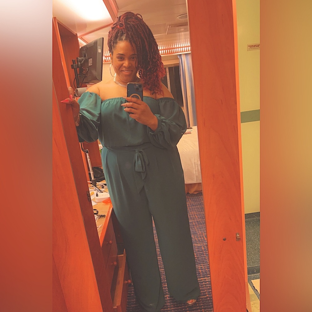 Green jumpsuit